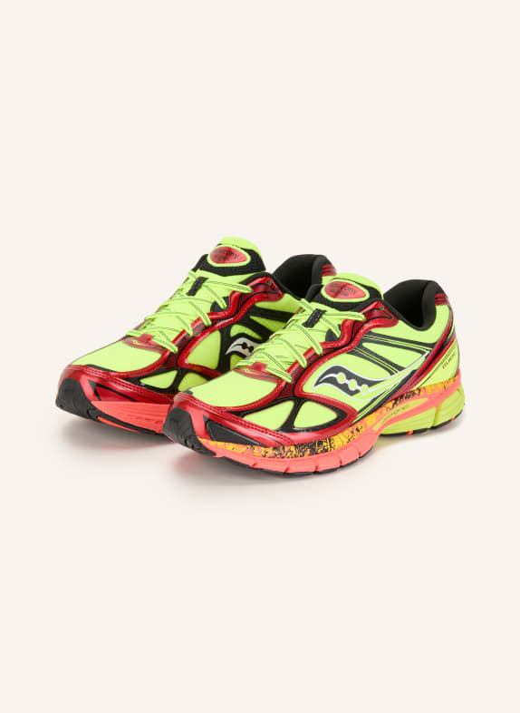 saucony Baskets PROGRID GUIDE 7 JAUNE FLUO / ROUGE / NOIR
