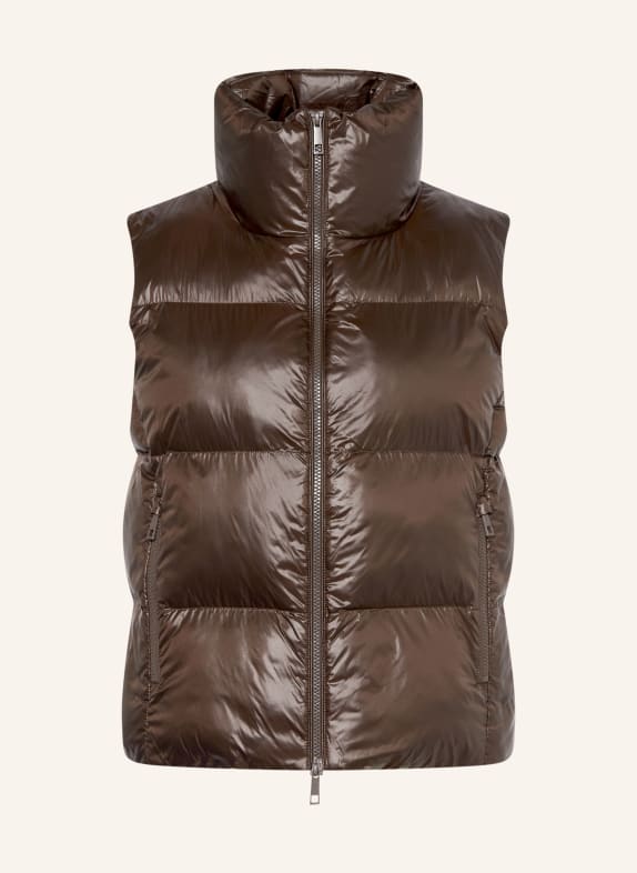 darling harbour Quilted vest DARK BROWN