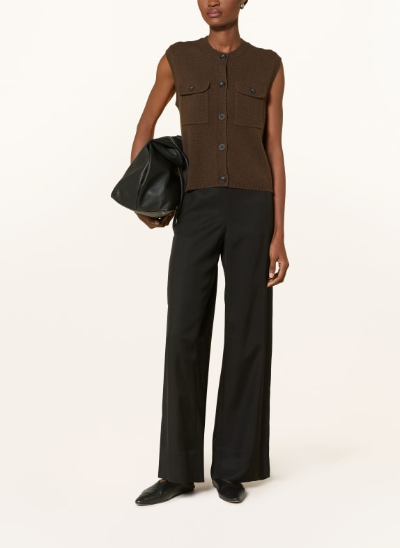 darling harbour Strickweste mit Cashmere DARK BROWN