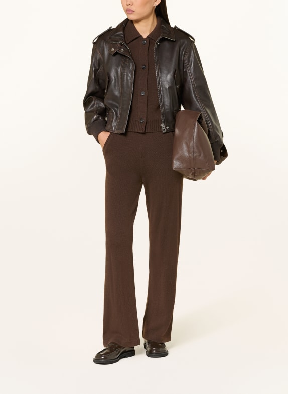 darling harbour Stickade byxor med kashmir DARK BROWN