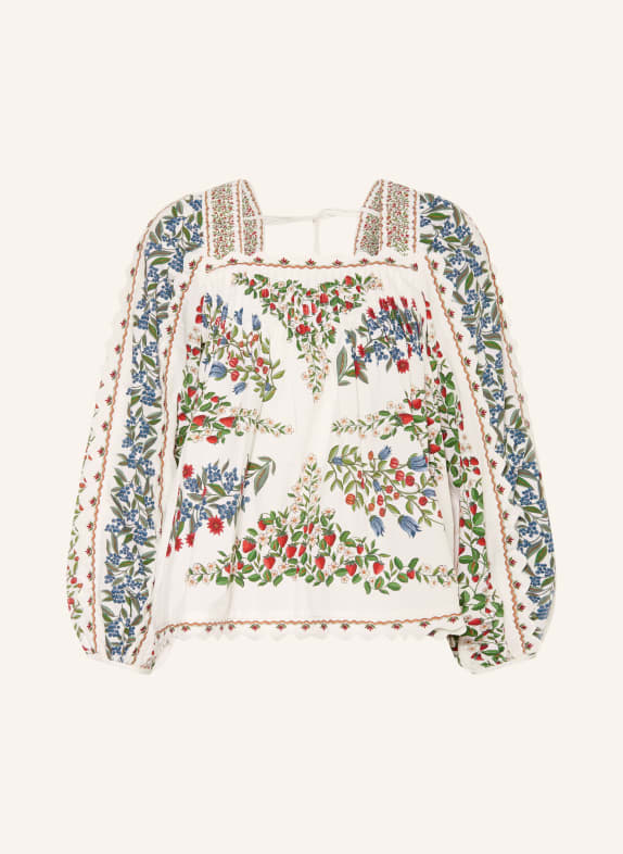 FARM RIO FRUIT BEAUTY Blouse Shirt WHITE / RED / GREEN