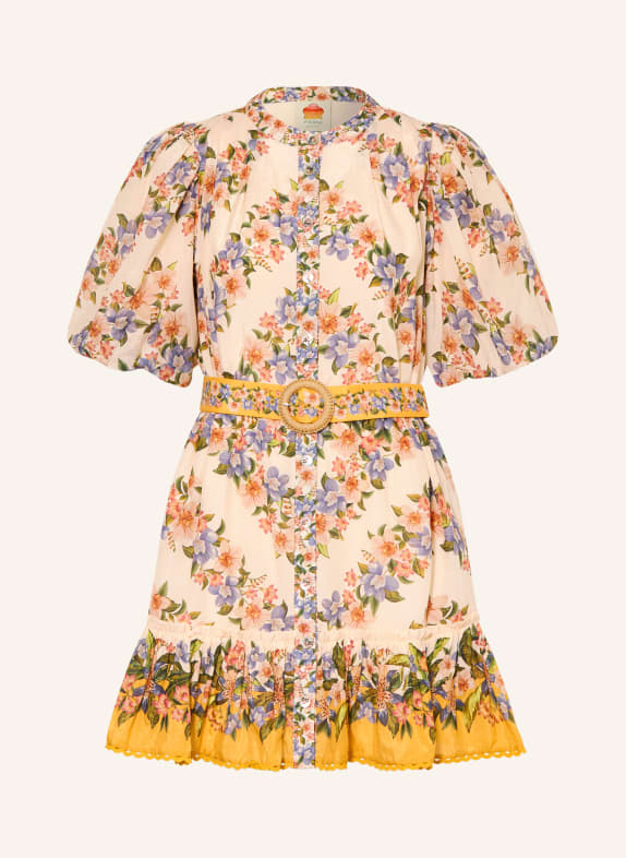 FARM RIO HILO Dress with Ruffles CREAM / ROSE / LIGHT BLUE