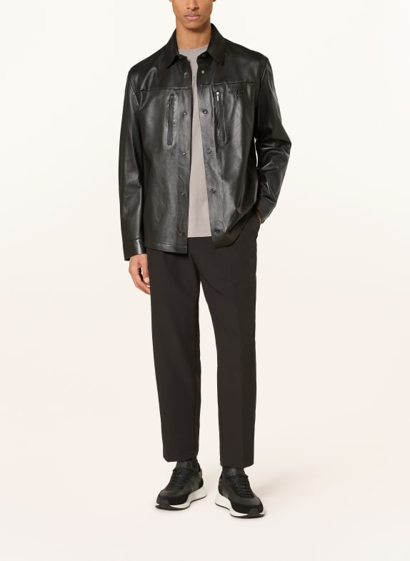 BOSS Lederjacke SCHWARZ