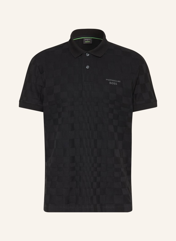 BOSS Strick-Poloshirt SPIRIT SCHWARZ / DUNKELGRAU