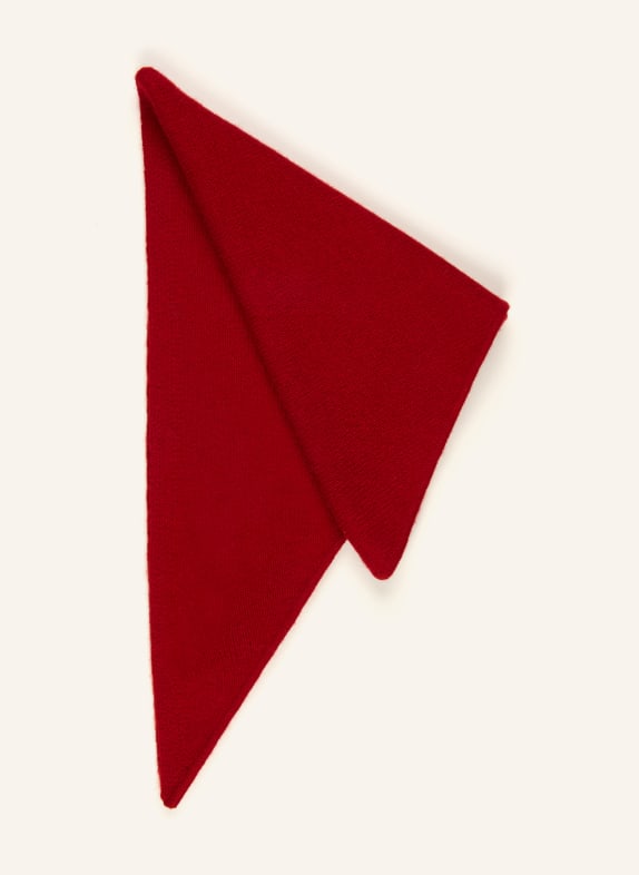 darling harbour Triangular scarf with cashmere BRICK RED
