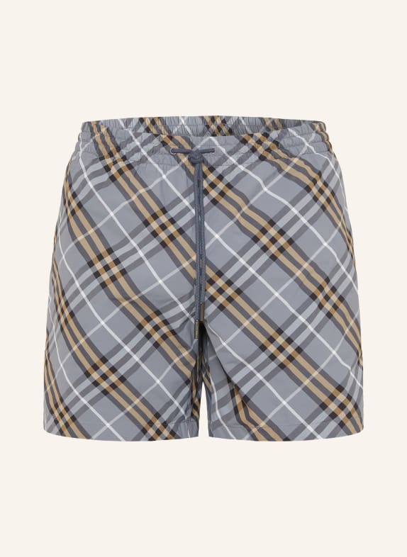 BURBERRY Swim shorts GRAY / BEIGE / WHITE