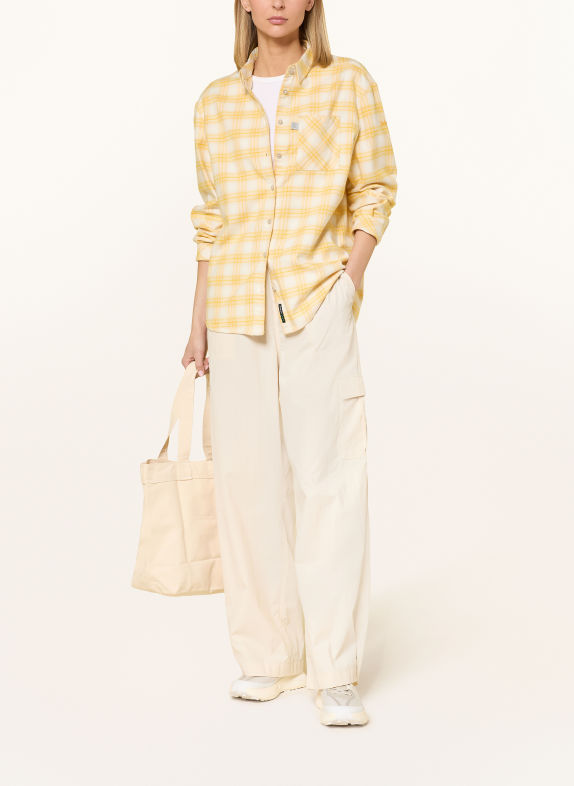 Schöffel Flanellen blouse KLEION GEEL / WIT