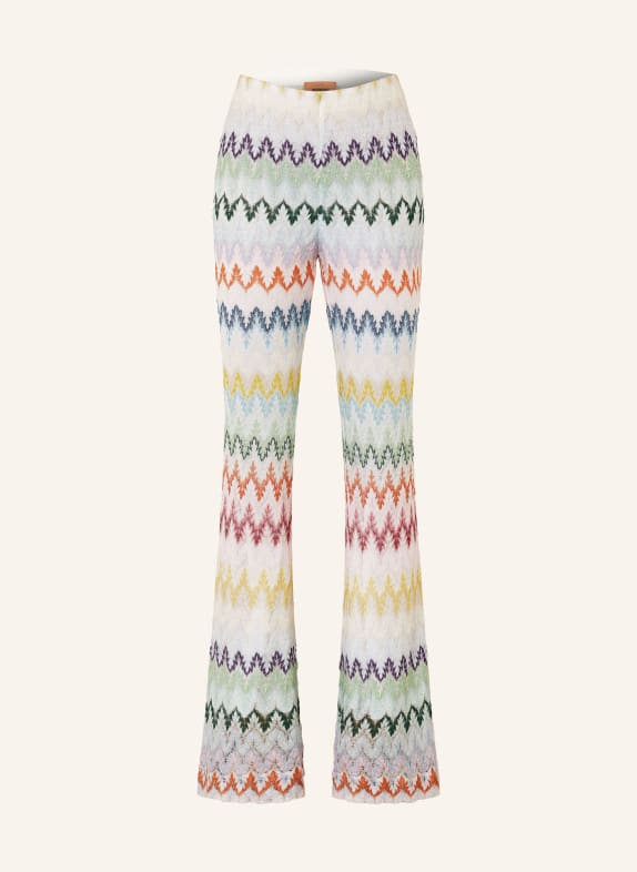 MISSONI Strickhose mit Glitzergarn HELLBLAU / ORANGE / HELLGRÜN