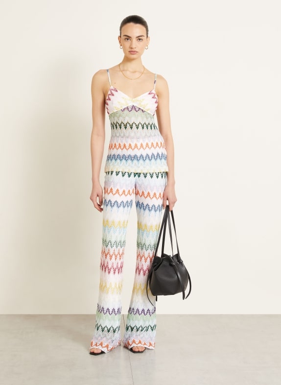 MISSONI Gebreide broek met glinsterend garen LICHTBLAUW / ORANJE / LICHTGROEN