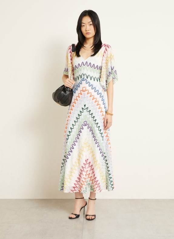 MISSONI Robe en maille avec fil pailleté VERT / ROSE FUCHSIA / BLEU