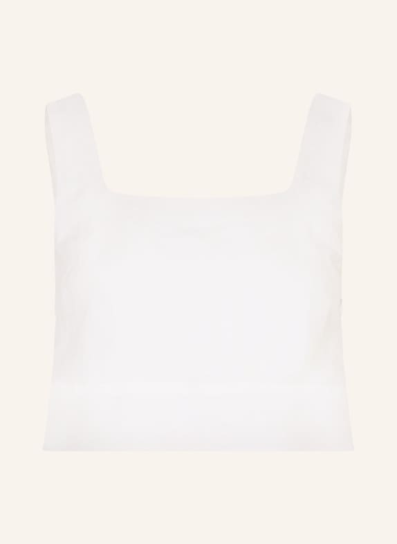 LEZU Cropped-Top ALEA mit Leinen WEISS