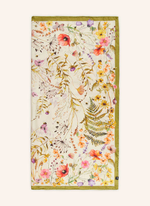 FRAAS hedvábný šátek REŽNÁ / SVĚTLE FIALOVÁ / SVĚTLE ZELENÁ