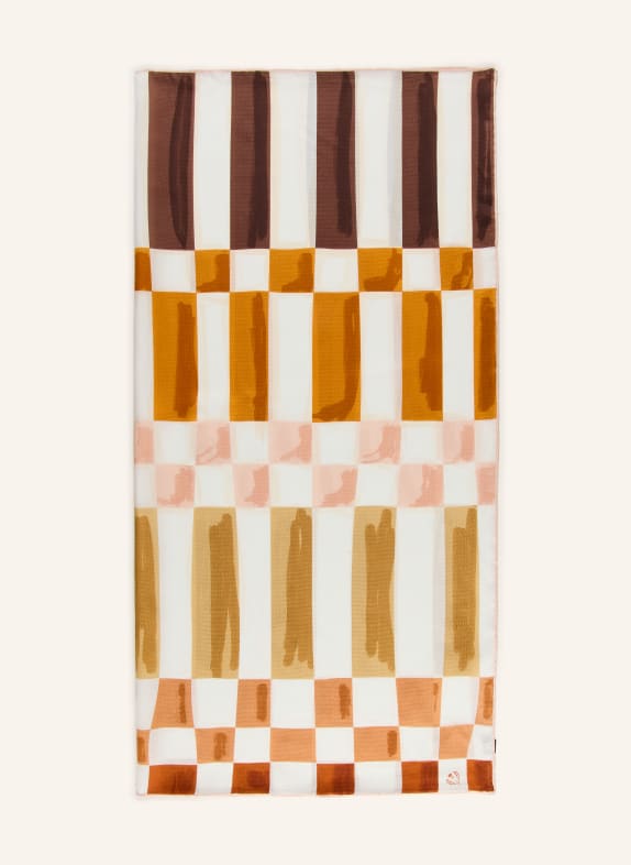 FRAAS zijden sjaal CRÈME / COGNAC / MARRON FONCÉ