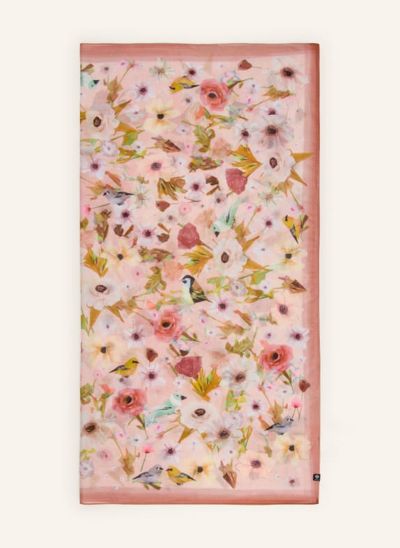 FRAAS Silk scarf DARK RED / BROWN / CREAM