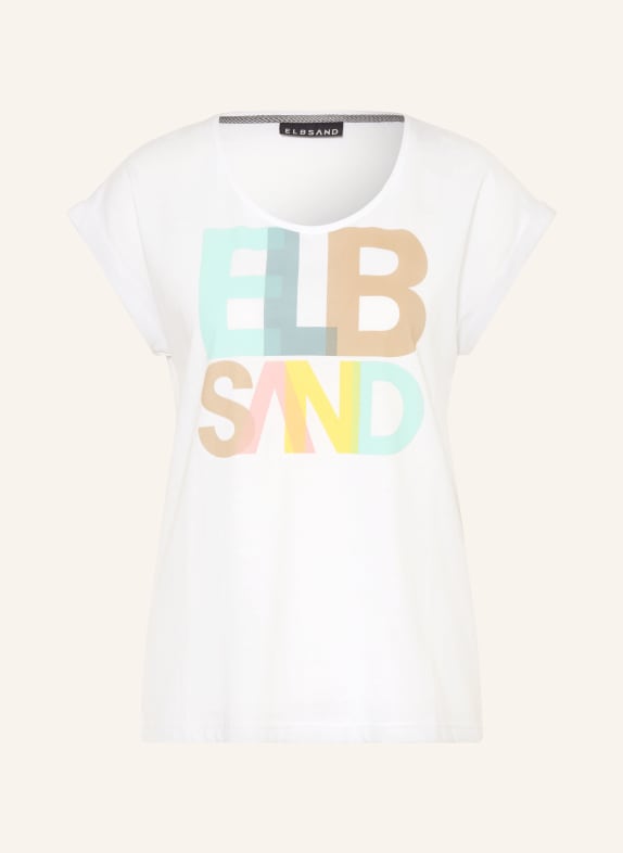 ELBSAND T-Shirt ELDIS WEISS / TAUPE / TÜRKIS