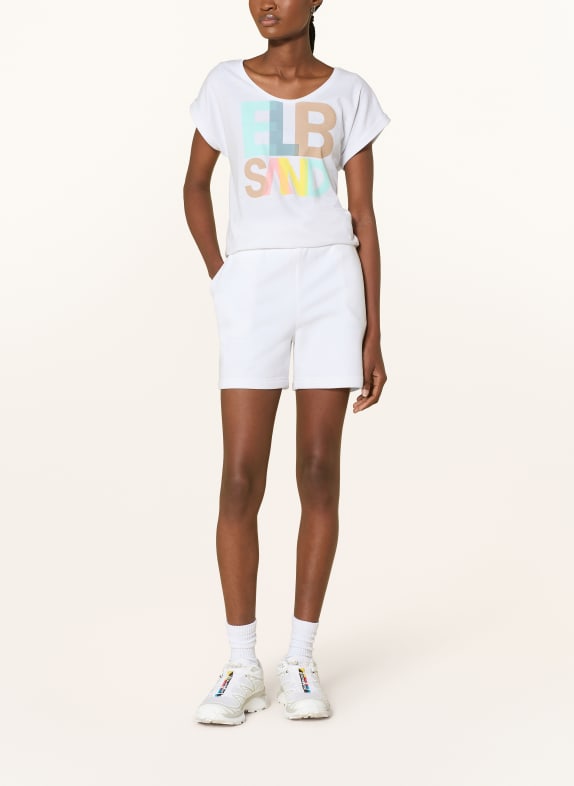 ELBSAND T-shirt ELDIS WIT / TAUPE / TURQUOISE