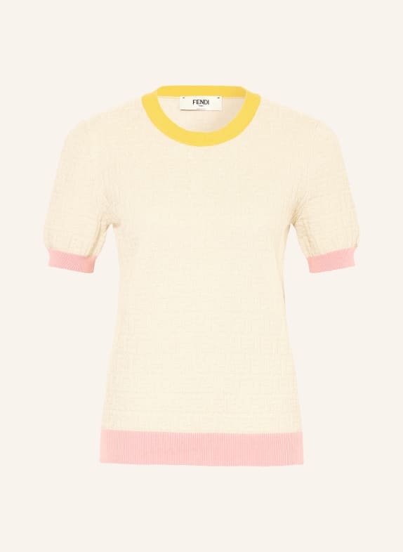 FENDI Strickshirt HELLBRAUN / ROSA / GELB