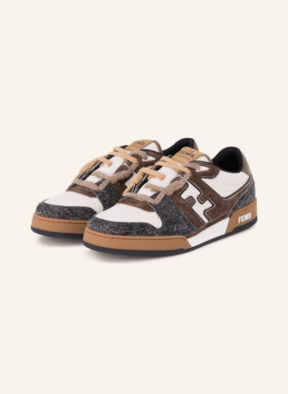 FENDI MATCH Sneakers DARK BROWN / CREAM / DARK GRAY