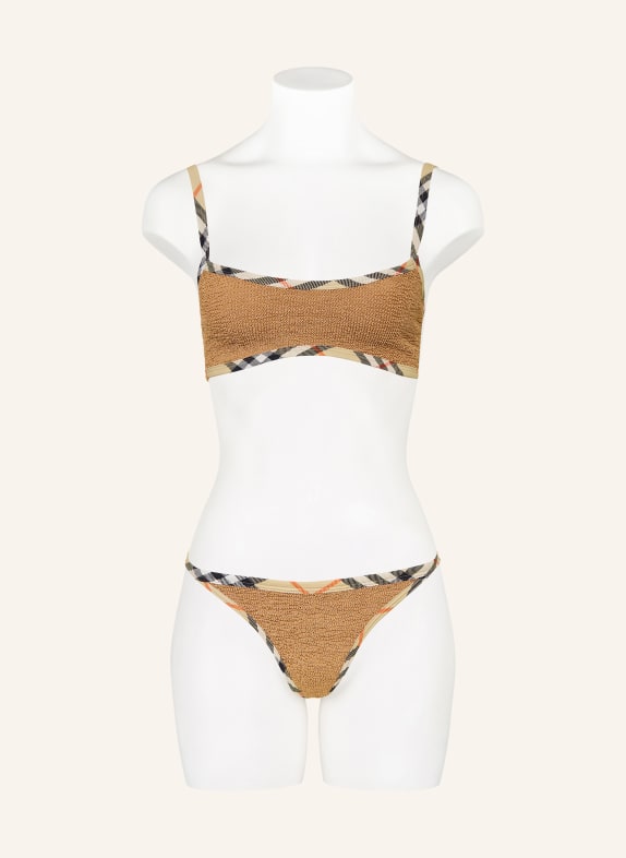 BURBERRY Ensemble TYLER : bikini bustier et élastique à cheveux BEIGE / ROUGE / NOIR