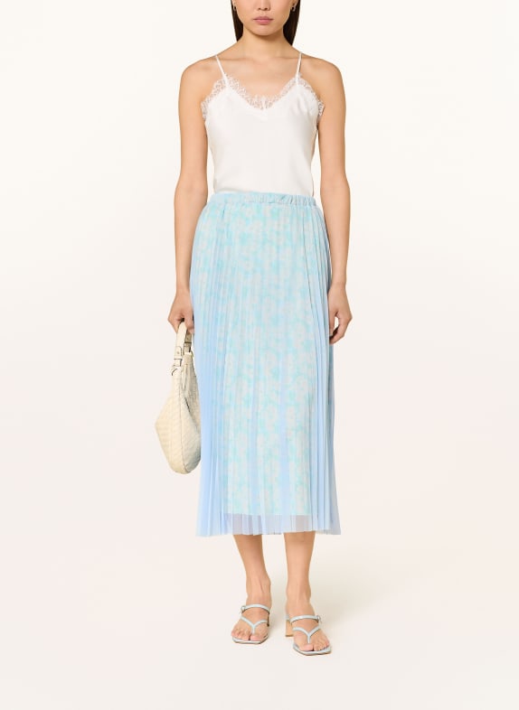 Rich & Royal Tule rok met plooien LICHTBLAUW / GEEL / GROEN