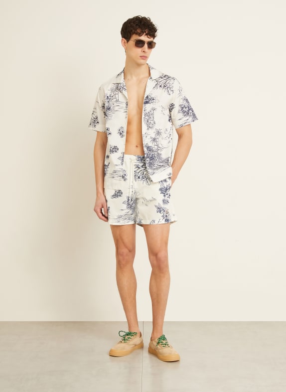 MONCLER Zwemshorts ECRU / DONKERBLAUW