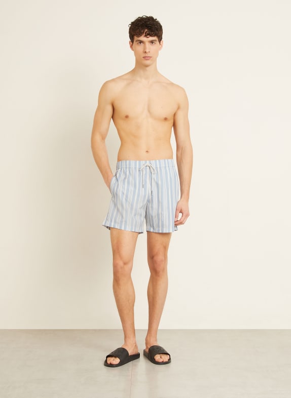 MONCLER Badeshorts HELLBLAU / ECRU