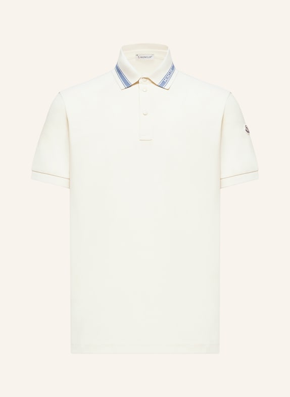 MONCLER Piqué Polo Shirt CREAM / LIGHT BLUE