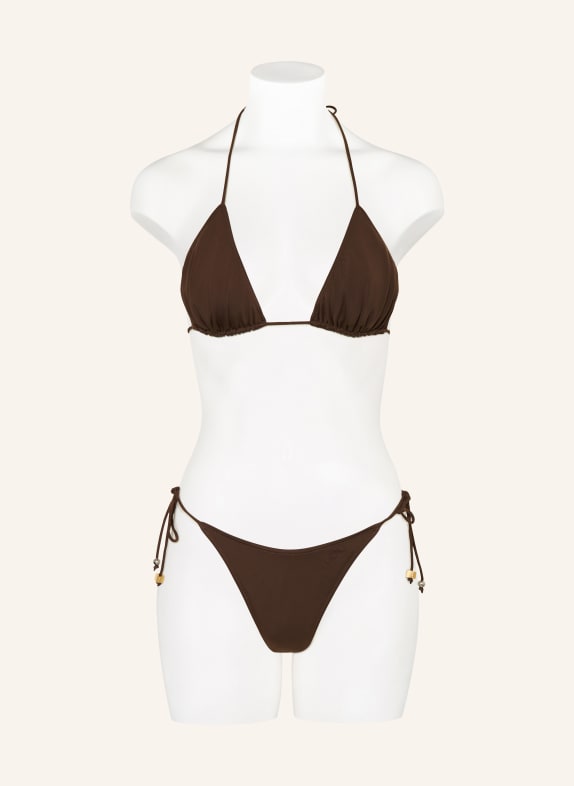 JACQUEMUS Triangle bikini top LE HAUT DE PLAGE DARK BROWN