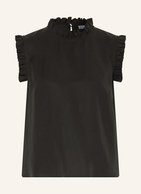 ROCKMACHERIN Traditional top with ruffles BLACK