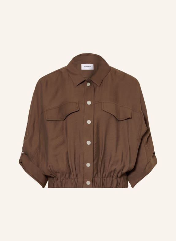 MORE & MORE 3/4-sleeve blouson DARK BROWN