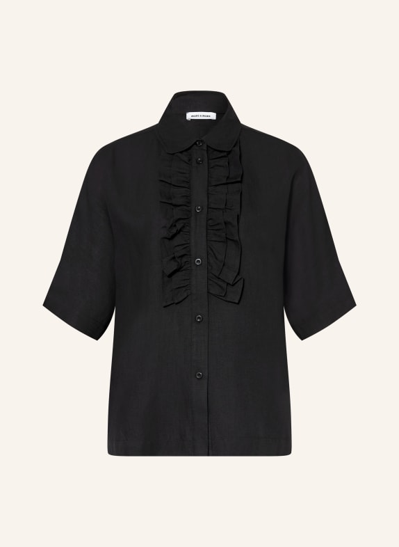MORE & MORE Ruffled shirt blouse BLACK