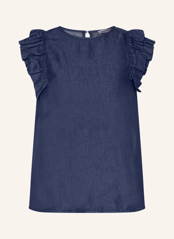 MORE & MORE Denim top with ruffles DARK BLUE