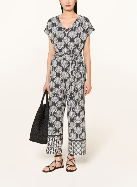 MORE & MORE Jumpsuit aus Jersey SCHWARZ / ECRU