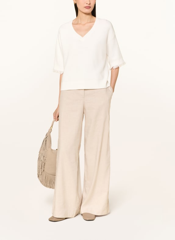 MORE & MORE Sweater with 3/4 sleeves WHITE