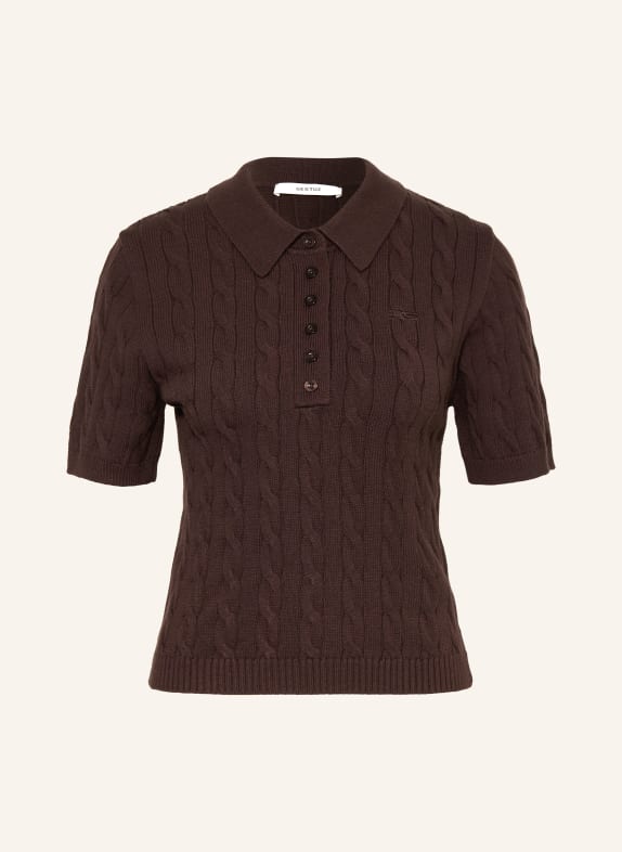 GESTUZ Strick-Poloshirt GZTHILLA DUNKELBRAUN