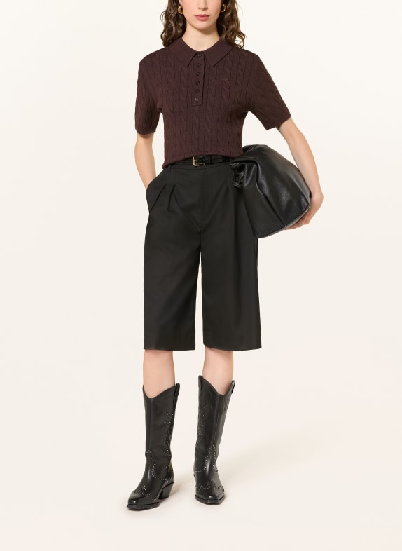 GESTUZ Gebreid poloshirt GZTHILLA MARRON FONCÉ