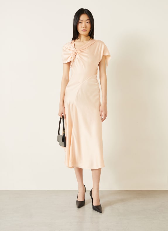 VICTORIA BECKHAM Robe de cocktail en satin ORANGE CLAIR