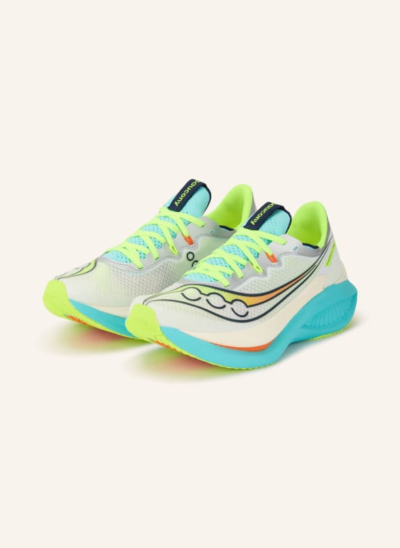 saucony ENDORPHIN PRO 5 Running Shoes TURQUOISE / NEON YELLOW / WHITE