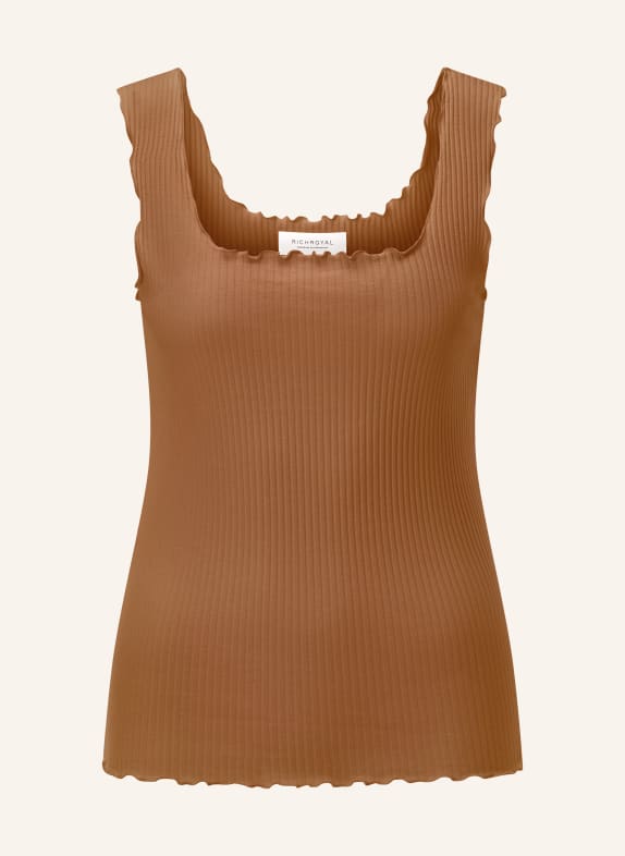 Rich & Royal bluzka z dzianiny BRĄZOWY