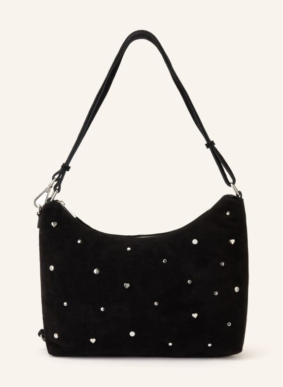 NÚNOO Schultertasche RIO SWEETHEART mit Nieten SCHWARZ / SILBER