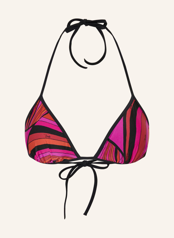 PUCCI Haut de bikini triangle ROSE FUCHSIA / ROUGE / NOIR