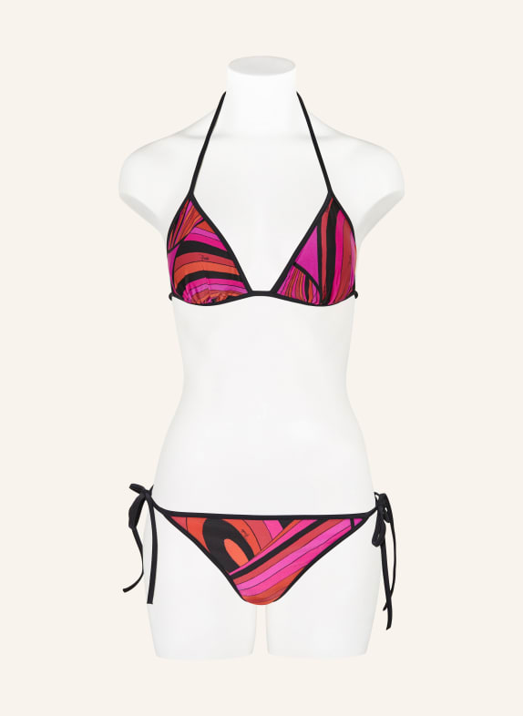 PUCCI Bas de bikini triangle ROSE FUCHSIA / ROUGE / NOIR