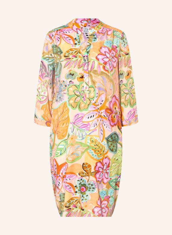 Emily VAN DEN BERGH Rochie cu mâneci 3/4 BEJ / PORTOCALIU / VERDE