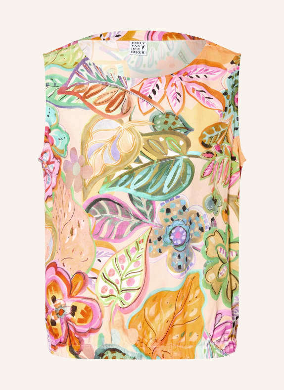 Emily VAN DEN BERGH Blouse top LIGHT BROWN / PINK / GREEN