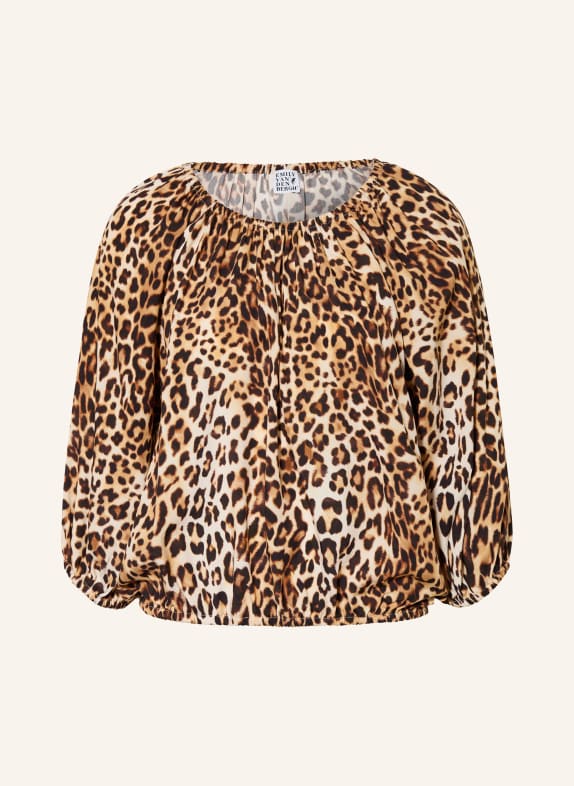 Emily VAN DEN BERGH CARMEN blouse-style shirt with 3/4 sleeves CREAM / BEIGE / BLACK
