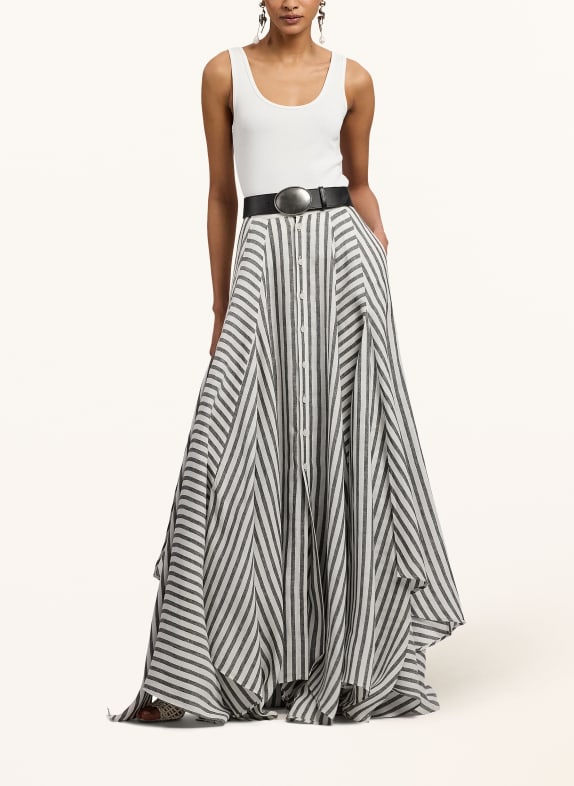 RALPH LAUREN Collection Spódnica z lnu SHAMUS BIAŁY / CZARNY