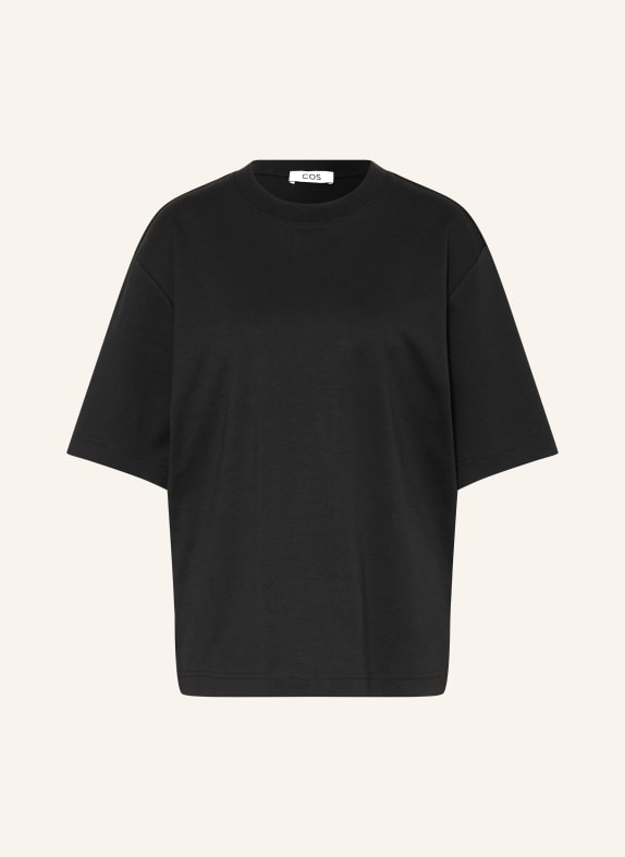 COS Koszulka oversize z rękawami 3/4 CZARNY