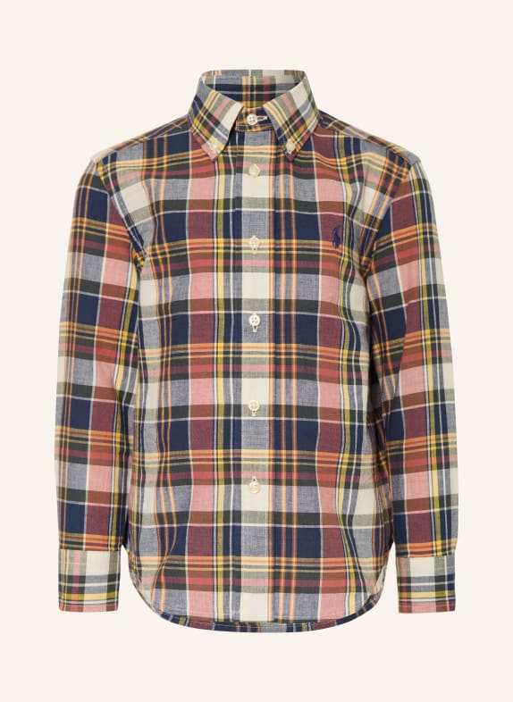 POLO RALPH LAUREN Chemise BLEU FONCÉ / SAUMON / JAUNE FONCÉ