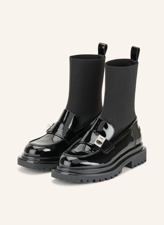 MARC CAIN Lack-Boots SCHWARZ