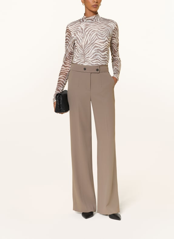 RIANI T-shirt met lange mouwen van mesh TAUPE / ECRU / GRIJS